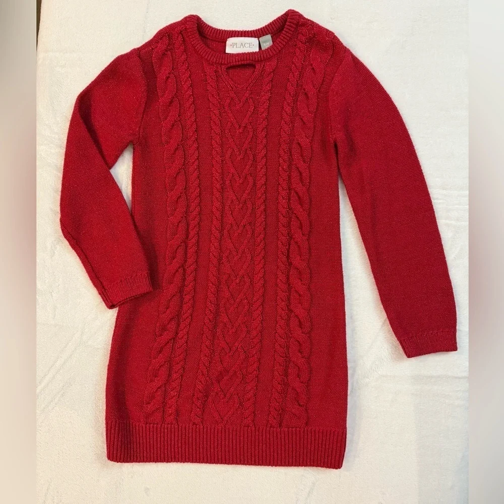 The Children’s Place Sparkling Red Knit Sweater Size S(5/6)